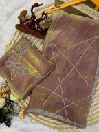 Subtle Grace Embellished Saree with Shimmering Border and Delicate Diamond Patterns - Surat Wholesale Ethnic Wear (Photo 4)