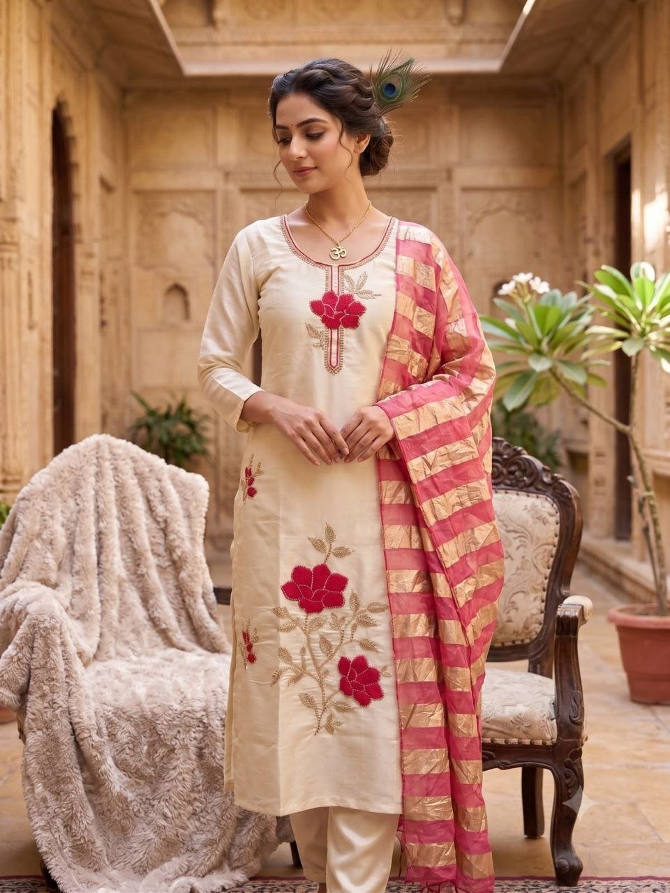 Blooming Garden Floral Romance Ethnic Suit Set