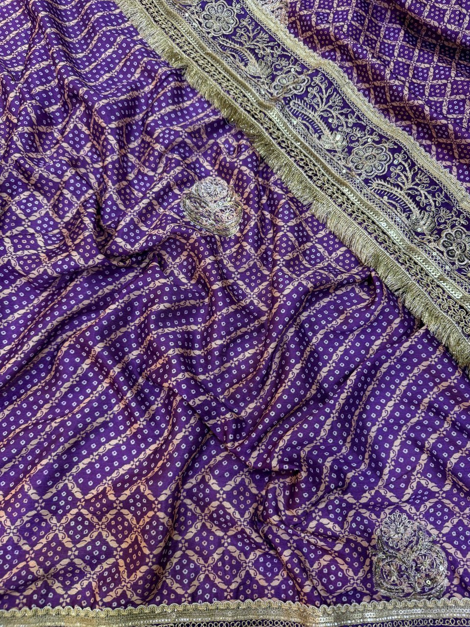 Royal Heritage Embroidered Saree with Intricate Floral Border Detailing