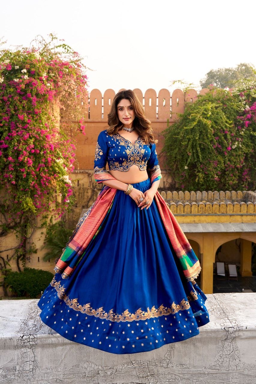Royal Heritage Embroidered Lehenga Choli With Designer Dupatta