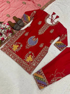 Regal Heritage Embroidered Suit Ensemble for Festive Celebrations