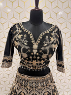 Heavily Embellished Sequined Crop Top Lehenga Choli Set