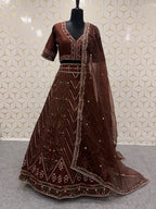 Intricate Zari Embroidered Silk Lehenga Set with Matching Dupatta - Surat Wholesale Ethnic Wear (Photo 5)