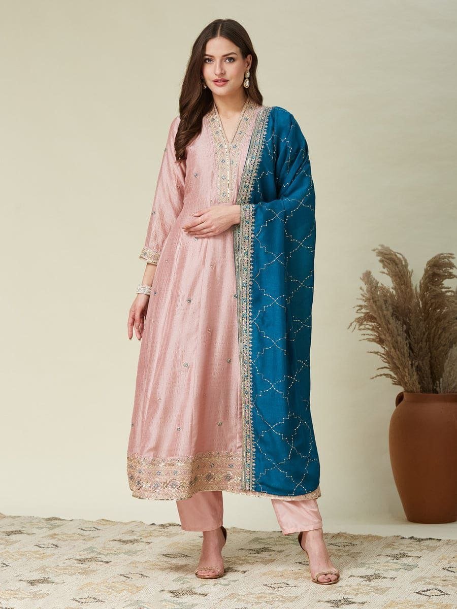 Regal Tradition Embroidered Festive Anarkali Ensemble