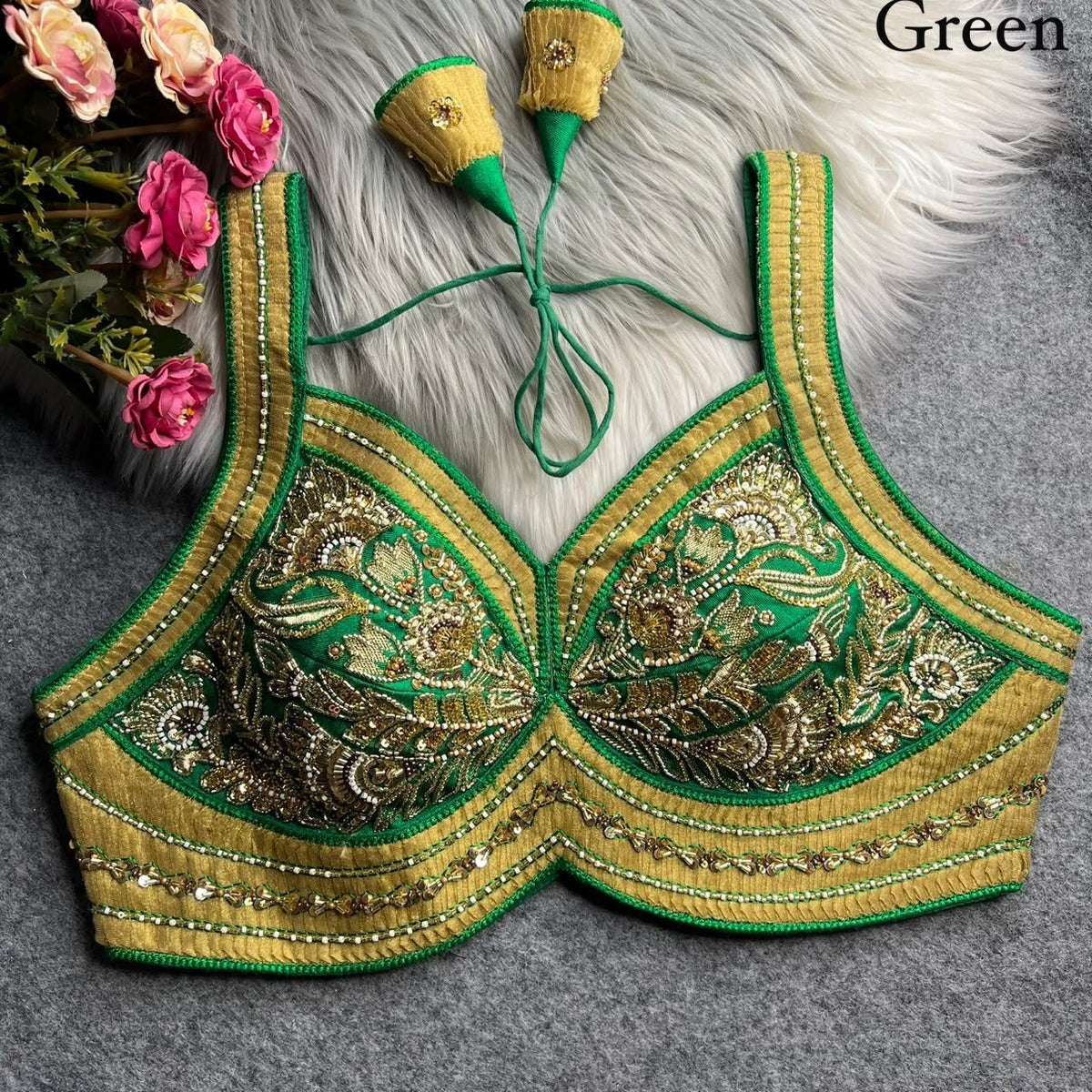 Opulent Luxury Heavy Zari Embroidered Sleeveless Blouse