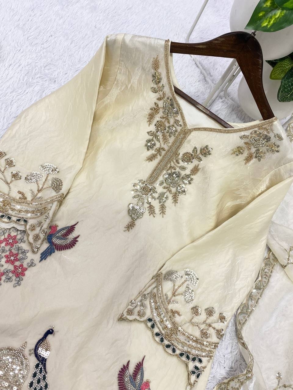 Regal Heritage Scenic Embroidered Palazzo Suit