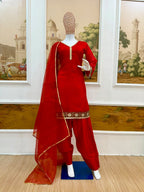 Regal Tradition Embroidered Border Kurta with Salwar and Dupatta Set - Surat Wholesale Ethnic Wear (Photo 5)