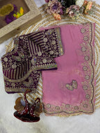 Royal Draped Saree with Intricate Embroidered Blouse