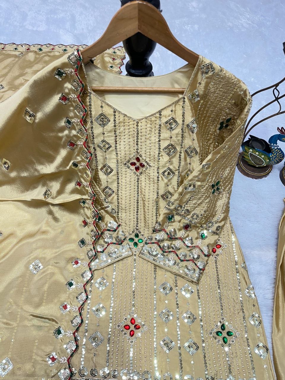 Sparkle The Night In This Exquisite Heavy Work Sharara Suit