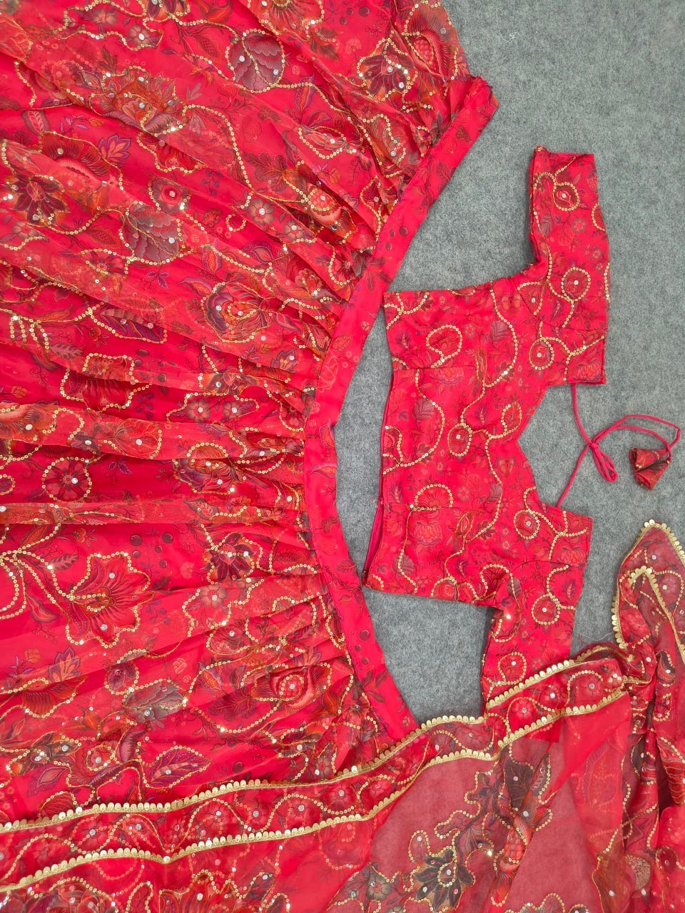 Exquisite Hand Embroidered Zardozi Work Bridal Lehenga Choli Set