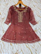 Embroidered Chanderi Kurta Set with Gota Patti Dupatta