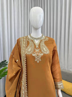 Regal Embroidered Kurta With Matching Sharara And Dupatta - Surat Wholesale Ethnic Wear (Photo 5)