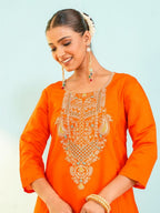 Festive Embroidered Anarkali Suit with Striped Dupatta