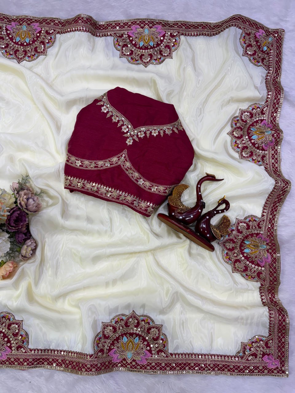 Artisanal Embroidered Drapes with Heritage Motifs for Festive Occasions