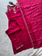 Embroidered Neckline Straight Kurta Set with Scalloped Dupatta - Surat Wholesale Ethnic Wear (Photo 5)