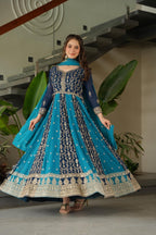 Royal Heritage Embroidered Anarkali Ensemble with Intricate Zari Work and Majestic Flared Silhouette - Surat Wholesale Ethnic Wear (Photo 5)