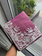 Regal Tradition Embroidered Saree with Intricate Floral Border and Royal Charm - Surat Wholesale Ethnic Wear (Photo 5)