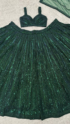 All Over Sequined Glamour Lehenga Set with Bralette Blouse - Surat Wholesale Ethnic Wear (Photo 5)