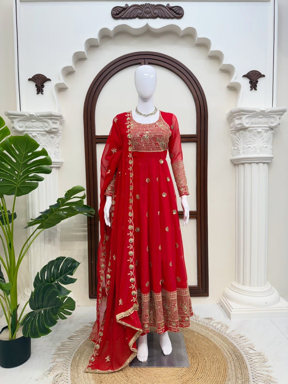Festive Embroidered Anarkali Suit with Dupatta - Surat Wholesale Ethnic Wear (Photo 5)