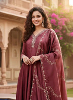 Regal Heritage Embroidered Anarkali Ensemble