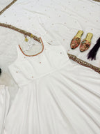 Timeless Splendor Anarkali Suit with Embellished Border Dupatta Set