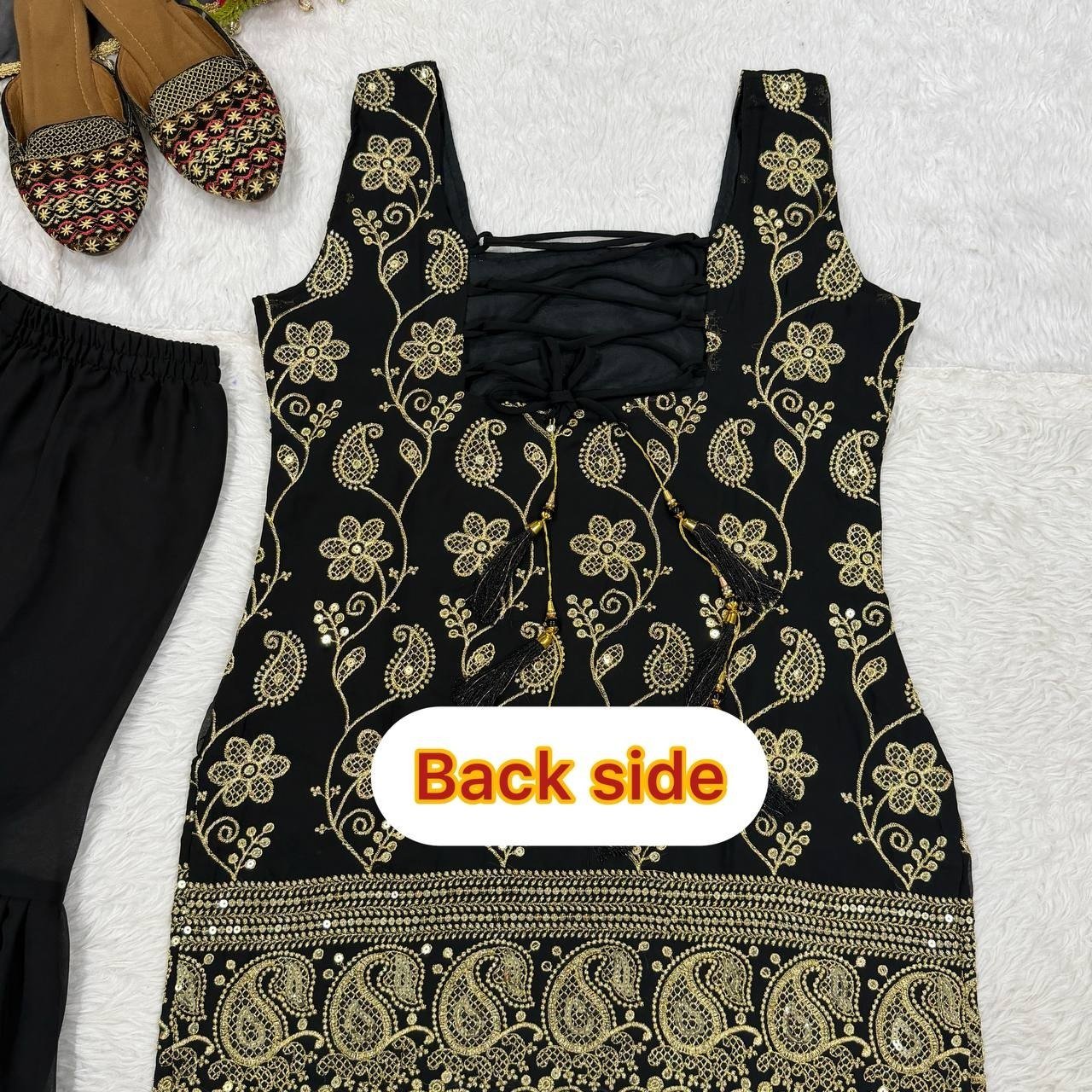 Regal Embroidered Palazzo Ensemble With Flowing Dupatta