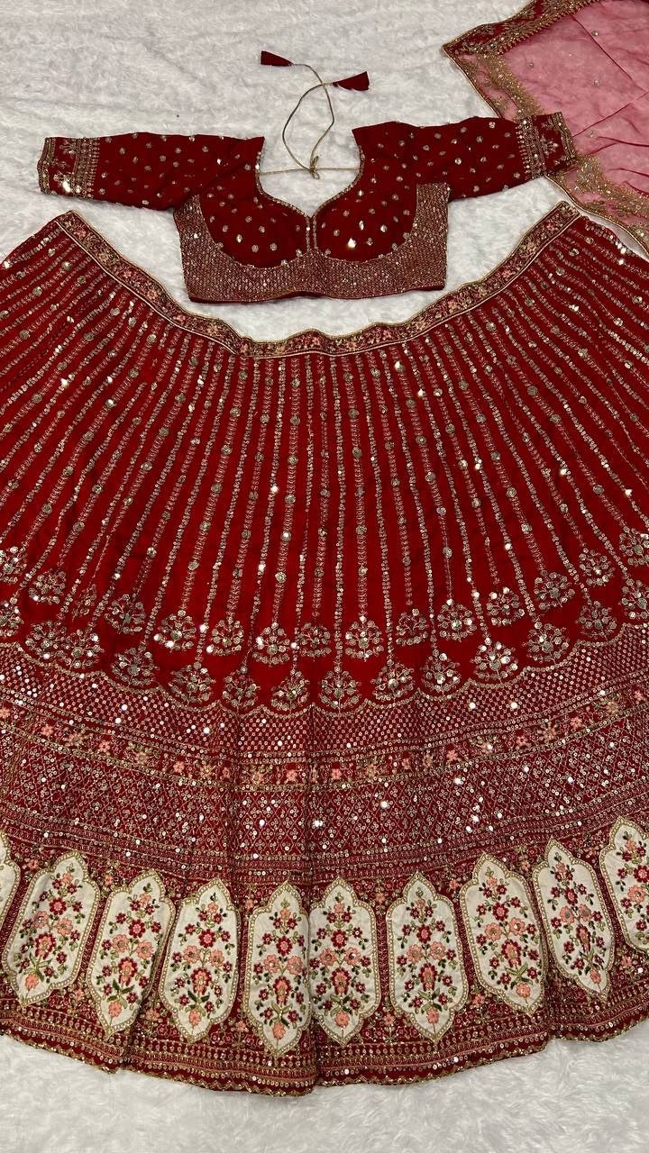 Traditional Bridal Silk Lehenga Set with Heavy Zardosi Work - Surat Wholesale Ethnic Wear (Photo 5)