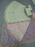 Delicate Floral Embroidered Lehenga Choli with Embroidered Cutwork Border Dupatta - Surat Wholesale Ethnic Wear (Photo 5)