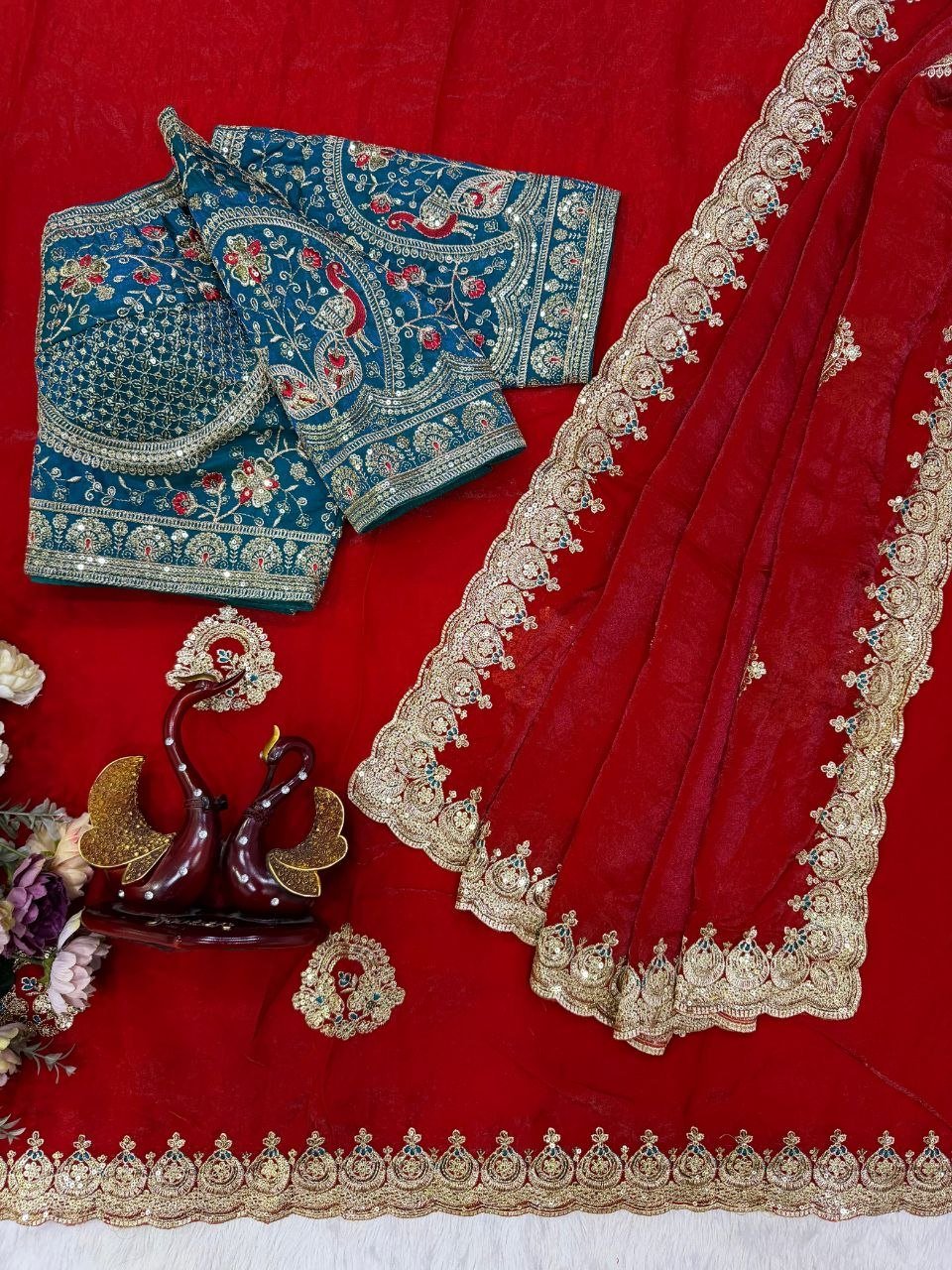 Regal Embroidered Saree with Ornate Heritage Detailing