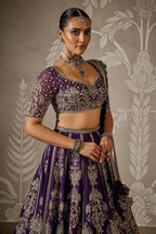 Royal Silk Lehenga Set with Intricate Zardosi Embroidery and Scalloped Dupatta