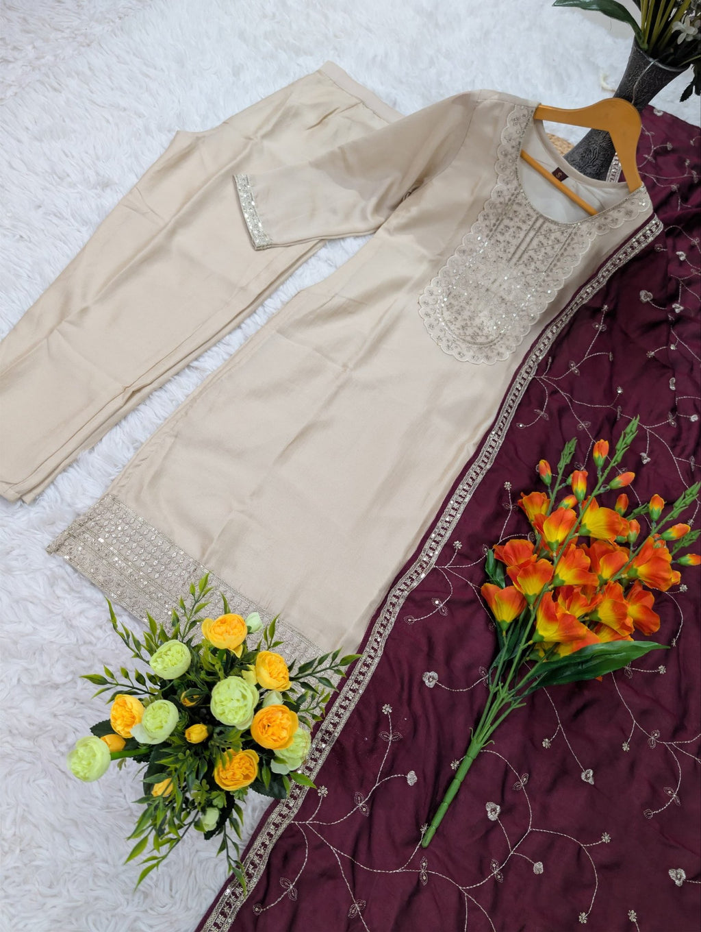 Regal Embroidered Kurta Set with Artisanal Dupatta