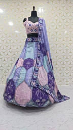 Intricately Embroidered Patchwork Pattern Lehenga Choli Set