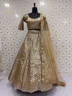 Heavy Mirror Work Sequined Lehenga Set with Tasseled Blouse