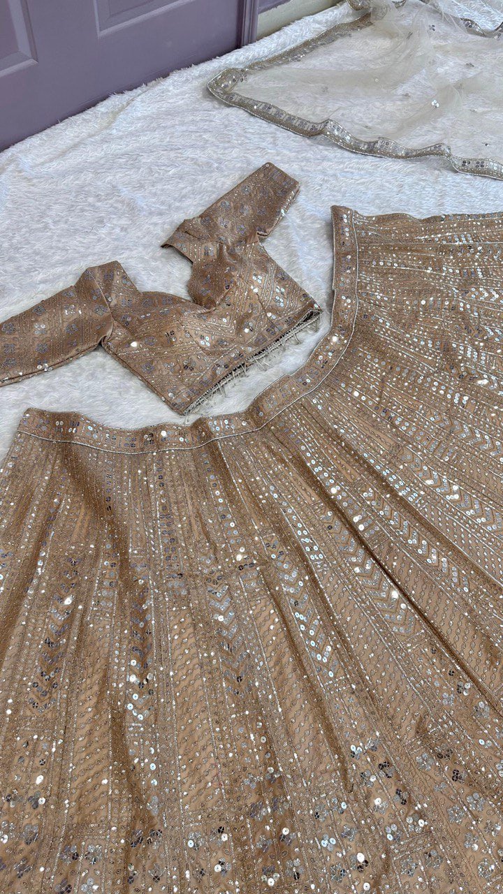 Glamorous Heavily Sequined Designer Lehenga Choli with Net Dupatta - Surat Wholesale Ethnic Wear (Photo 5)