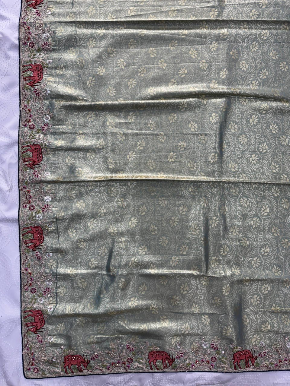 Artisanal Heritage Embroidered Saree for Grand Celebrations