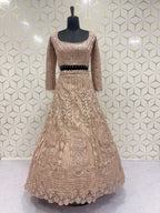 Intricate Chikankari Sequined Net Lehenga Set with Embellished Belt - Surat Wholesale Ethnic Wear (Photo 5)