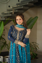 Royal Heritage Embroidered Anarkali Ensemble with Intricate Zari Work and Majestic Flared Silhouette - Surat Wholesale Ethnic Wear (Photo 6)
