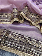 Royal Heritage Embroidered Saree with Intricate Zari Border Detailing - Surat Wholesale Ethnic Wear (Photo 6)
