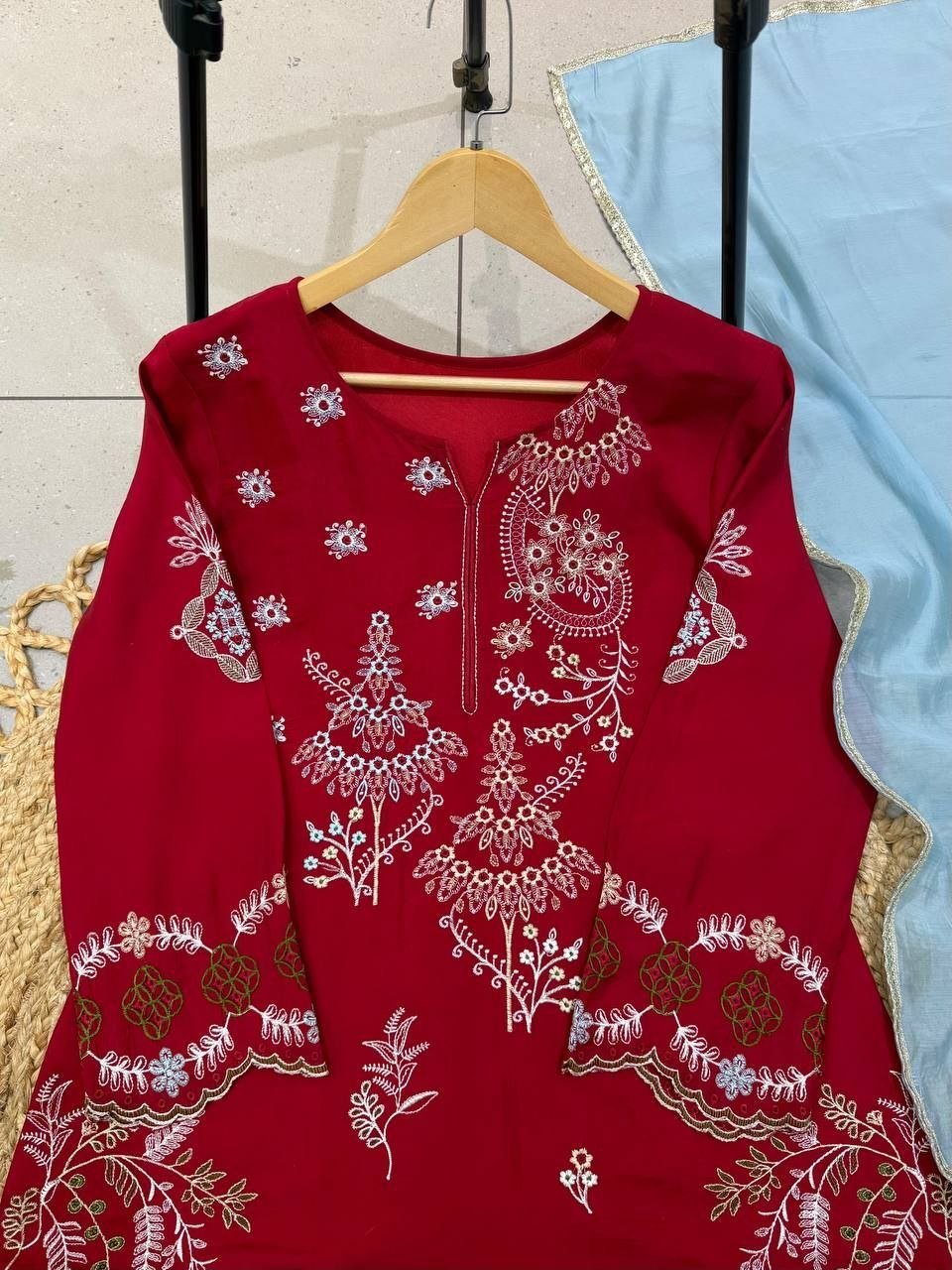 Royal Heritage Intricately Embroidered Kurta and Palazzo Set