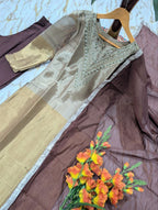 Embroidered Silk Straight Kurta Set With Embellished Dupatta