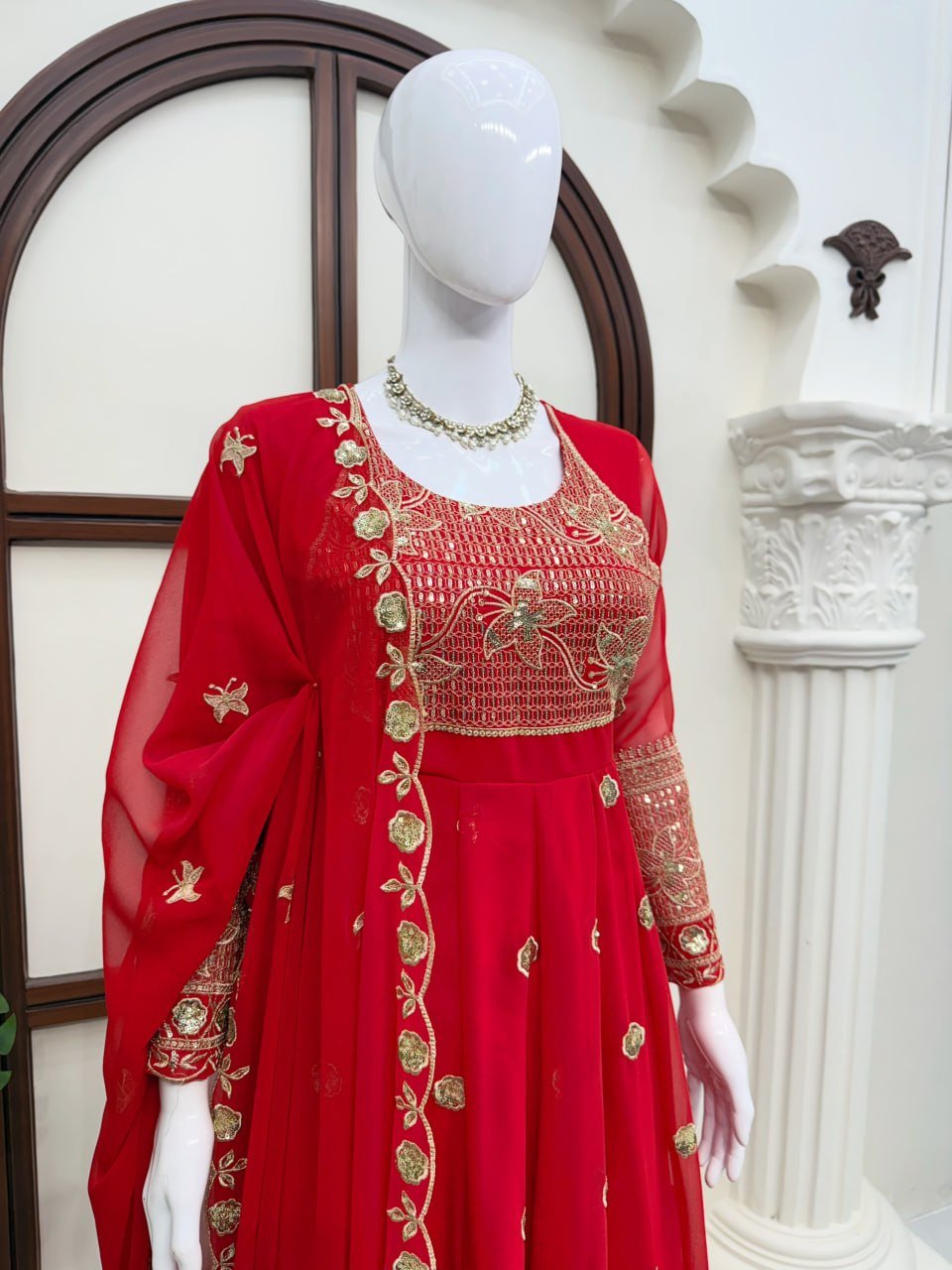 Festive Embroidered Anarkali Suit with Dupatta - Surat Wholesale Ethnic Wear (Photo 6)