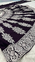 Contrast Thread Embroidered Georgette Lehenga Set with Sleeveless Blouse - Surat Wholesale Ethnic Wear (Photo 6)