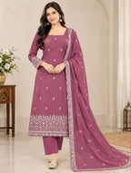 Embroidered Straight Fit Kurta Set With Matching Dupatta - Surat Wholesale Ethnic Wear (Photo 6)