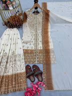 Intricately Embroidered Sharara Suit Set With Border Dupatta - Surat Wholesale Ethnic Wear (Photo 6)