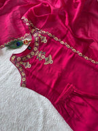 Embroidered Neckline Straight Kurta Set with Scalloped Dupatta - Surat Wholesale Ethnic Wear (Photo 6)