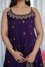 Regal Embroidered Flared Ensemble for Festive Celebrations