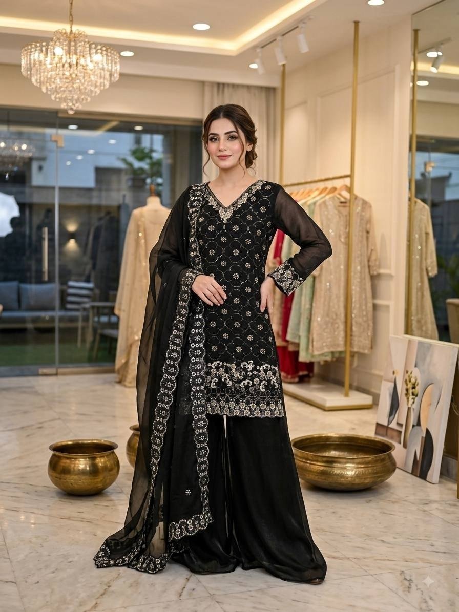 Regal Embroidered Palazzo Suit for Grand Festive Celebrations