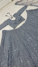 Dazzling Micro-Sequin Embellished Bridal Lehenga Choli Set