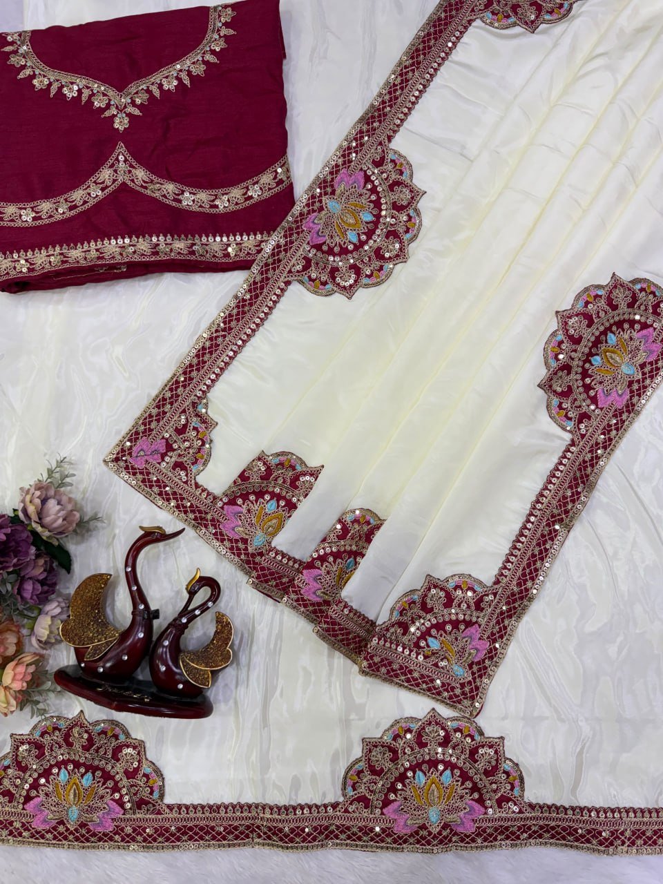 Artisanal Embroidered Drapes with Heritage Motifs for Festive Occasions