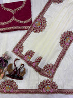 Artisanal Embroidered Drapes with Heritage Motifs for Festive Occasions